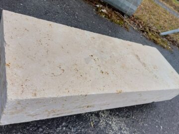 Blockstufen Travertin Crema