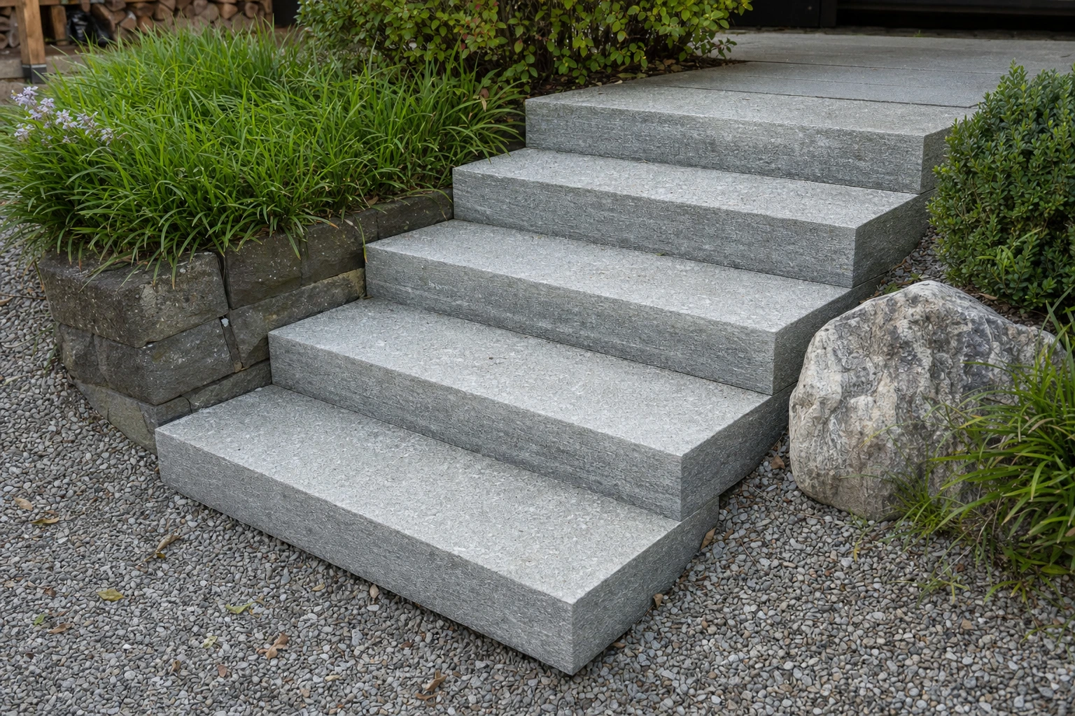 Moodbild von Blockstufen Luserna - Farbe gemischt