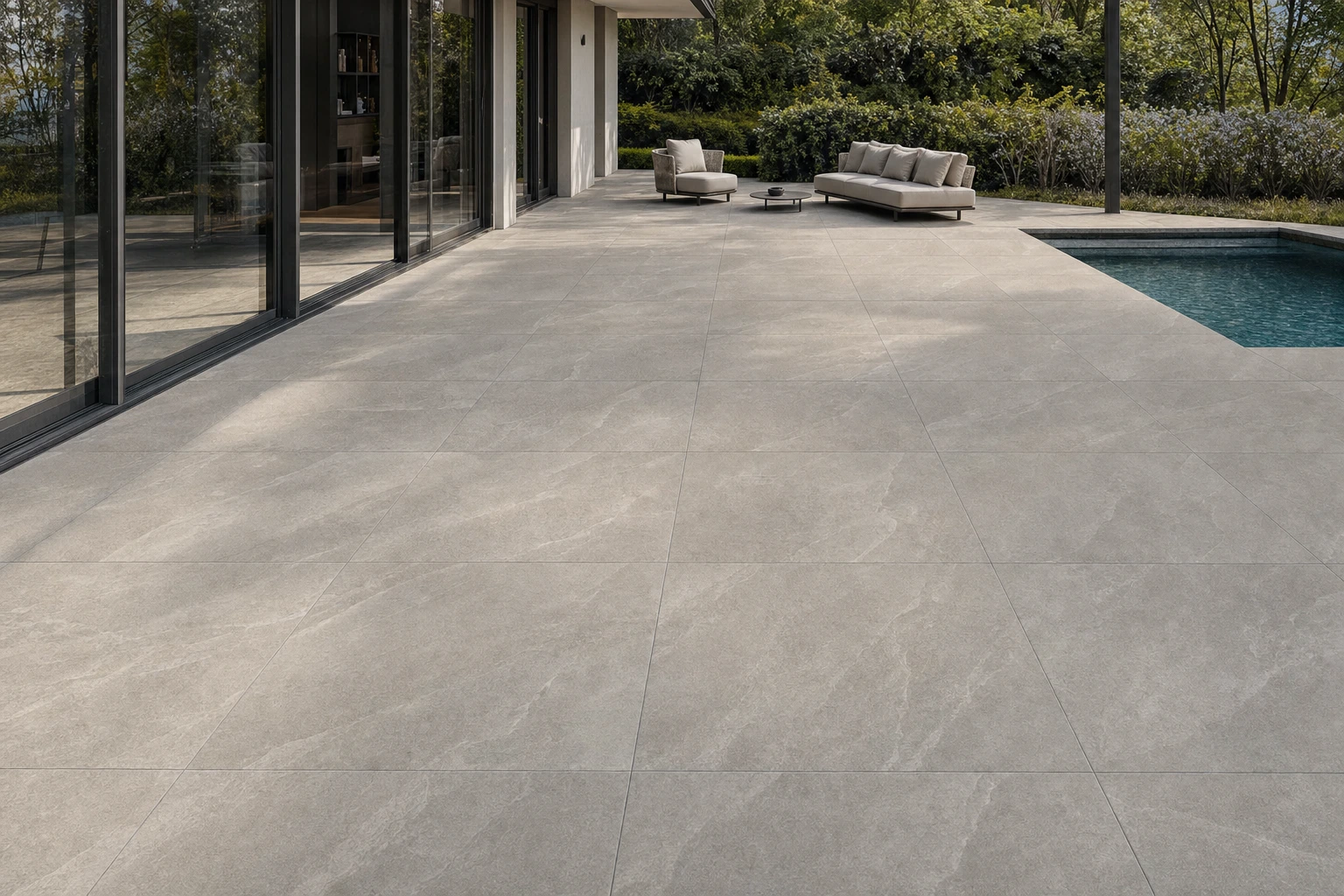 Moodbild von Bodenplatten Ardesia Grigio