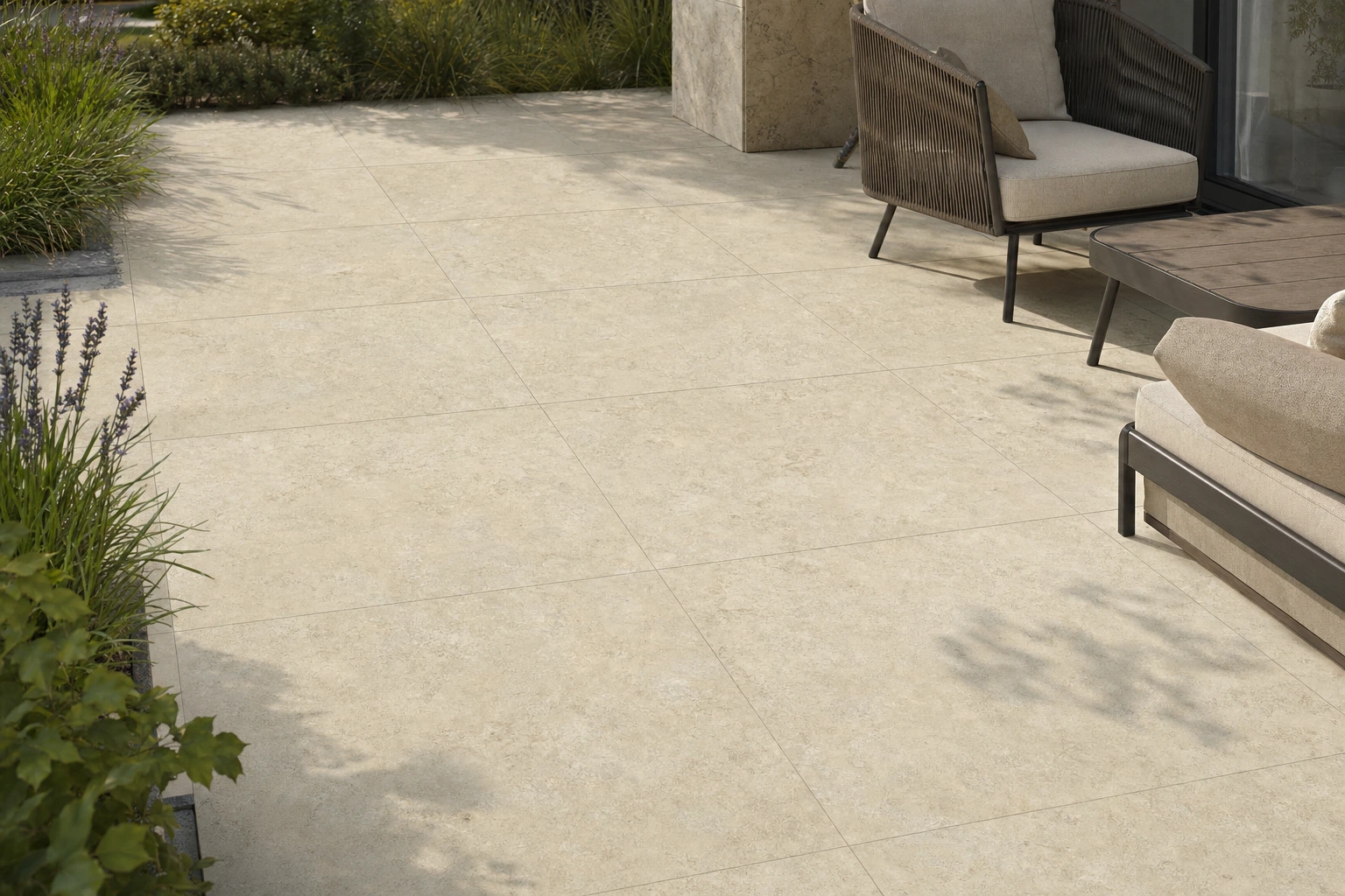 Moodbild von Bodenplatten Bistone Beige