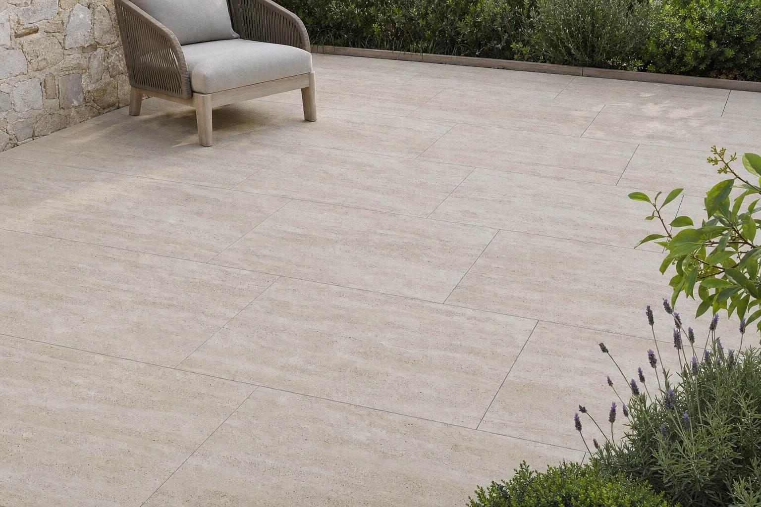 Moodbild von Bodenplatten Duomo Travertino Beige