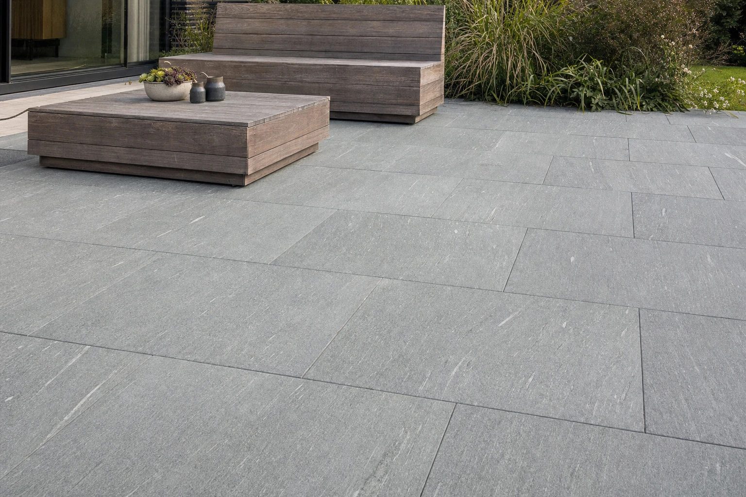 Moodbild von Bodenplatten Vals Stone Grey