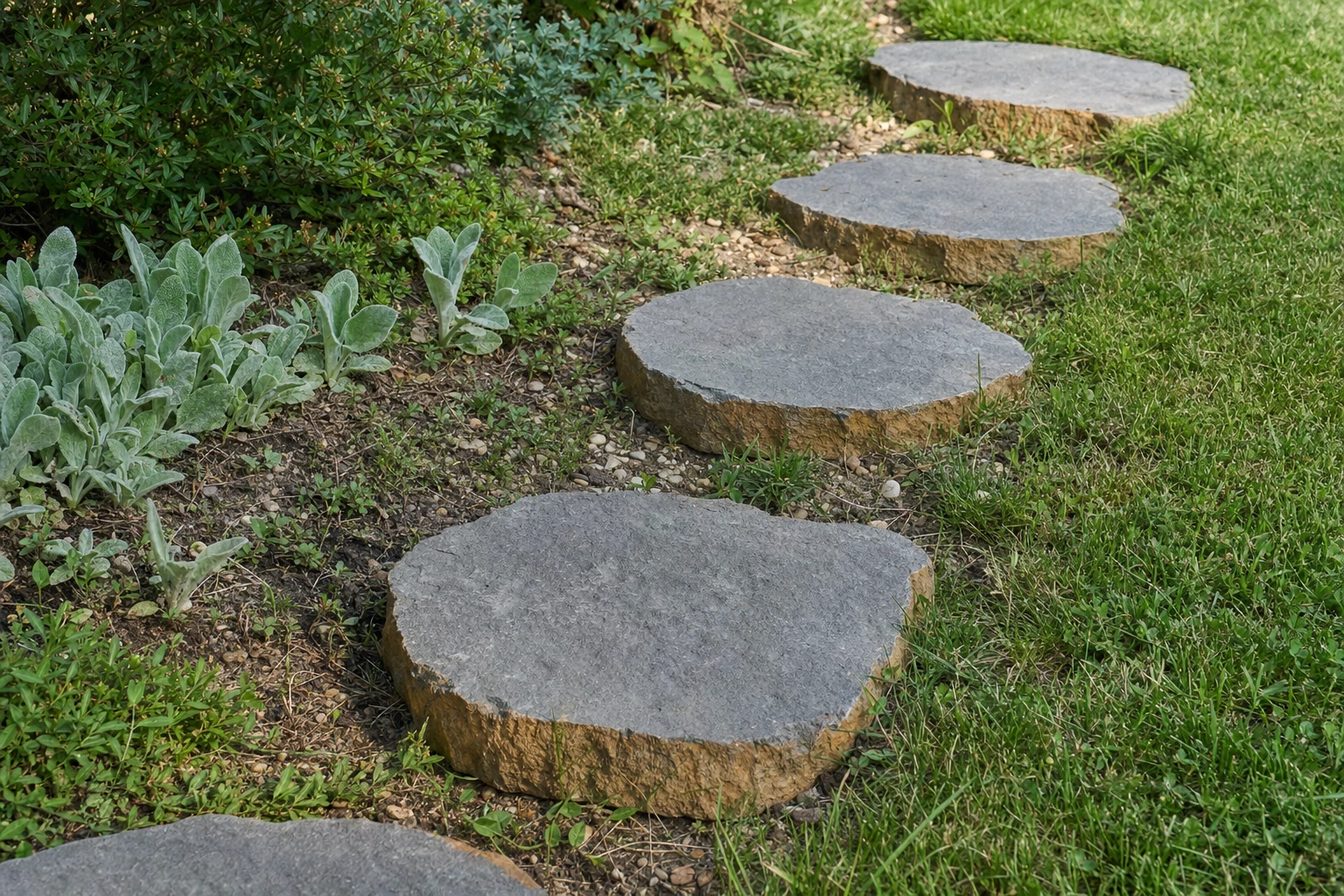 Moodbild von Schrittplatten Basalt